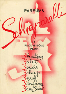 Schiaparelli (Perfumes) 1945 Salut, Soucis, Schiap, Snuff, Sans Souci, Shocking, Sleeping