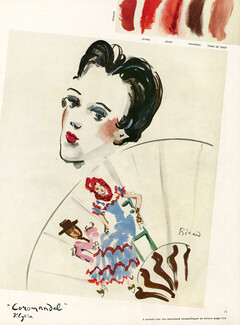 Klytia (Cosmetics) 1937 Lipstick "Coromandel" Hand Fan gypsy, Christian Berard
