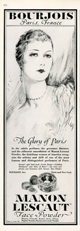 Bourjois (Cosmetics) 1927 "Manon Lescaut face powder"