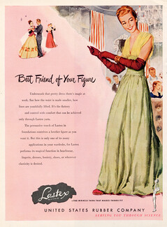 Filés Lastex, Rubber Company 1946 Evening Gown
