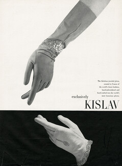 Kislav (Gloves) 1952 Jeweled Glove, Buscarlet