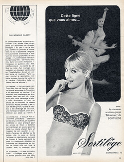 Sortilège (Lingerie) 1966 "Recamier" Lace Brassiere, Ballet Dancer