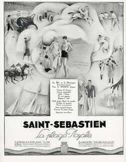 Saint-Sebastien 1929 Royal Beach, Polo, Corrida, San Sebastian, Fabius Lorenzi (L)