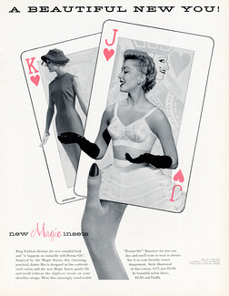 Perma-Lift (Lingerie) 1956 Brassiere, Playing Cards, Sportwhirl Dress