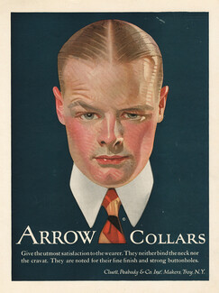 Cluett, Peabody & C° (Men'Clothing) 1918 "Arrow Collars" Ties, Man Portrait