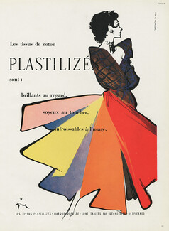 Dechelette Despierres (Fabric) 1955 René Gruau