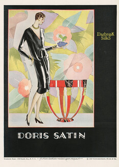 Darbrook (Fabric) 1927 Dinner Dress, "Doris Satin" Art Deco Style
