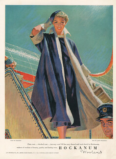 Hockanum (Fabric) 1951 Coat by Raelson, Hat by John Frederics