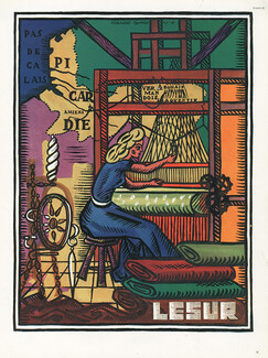 Lesur (Fabric) 1948 Claude Bonin, Métier à Tisser, Tissage, Picardie