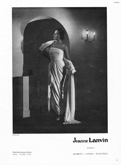 Jeanne Lanvin 1949 Robe de fin jersey de laine blanc, Photo Kicia