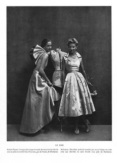 Robert Piguet, Molyneux 1949 Robe du soir en satin reversible, Corsage ailé, Ducharne, Photo Rutledge