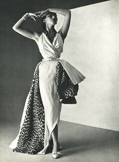 Christian Dior 1950 Satin et panthère, Evening Dress
