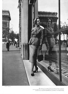 Marcel Rochas 1949 Tailleur, Champs-Elysées, Arc De Triomphe, Hotchkiss Shop window, Photo Studio Louis René