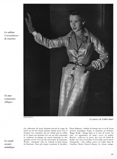 Schiaparelli 1950 Robe tailleur Prince de Galles lamé, Chatillon Mouly Roussel