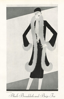Drecoll 1927 Black Coat, Beige Fox, Reynaldo Luza