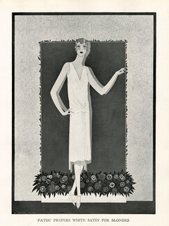 Jean Patou 1927 white satin embroidered, Reynaldo Luza