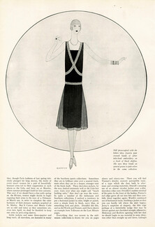 Jeanne Lanvin 1927 Black Chiffon Evening Dress, Reynaldo Luza