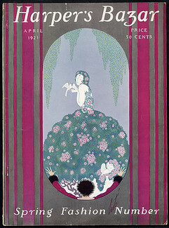 Harper's Bazaar 1921 April, Erté, Lucile, Etienne Drian, 132 pages