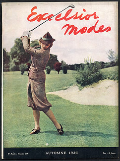 Excelsior Modes 1936 N°29, Creed, Golf, Madeleine Vionnet, Schiaparelli, Nina Ricci, Léon Koudine, 68 pages