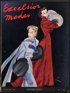 Excelsior Modes 1936 N°30, René Gruau, Schiaparelli, Hermès, Véra Boréa