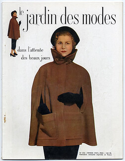 Le Jardin des Modes 1949 N°326, Schiaparelli, Jacques Fath, Jeanne Lanvin, Pierre Balmain, Hermès, Shops, 50 pages