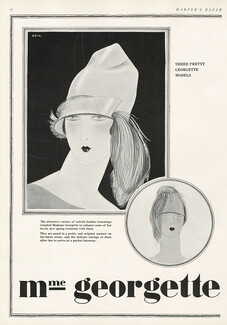 Mme Georgette (Millinery) 1927 Pierre Simon, ostrich feather trimmings, 2 pages