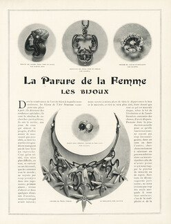 La Parure de la Femme - Les Bijoux, 1901 - Colonna & Marcel Bing Art Nouveau, Texte par Tristan Destève, 3 pages