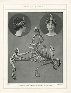 Vever 1901 Diadème, Ornement, Pendant, Boucle, Art Nouveau