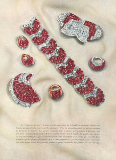 Van Cleef & Arpels 1937 "Le Serti mysterieux" bracelet, clips, rings