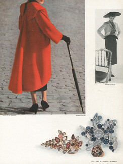 Jean Herz Suzanne Belperron (Jewels clips) 1959 Robert Piguet red Coat