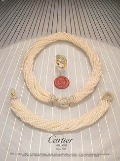 Cartier 1983 Necklace, Bracelet, Ring, Pearls