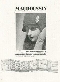 Mauboussin 1929 Bracelet, Hat clip, Art Deco
