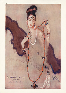 Berlioz Leroy (Jewels) 1923 Pearls Jewels, Jean-Gabriel Domergue