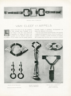 Van Cleef & Arpels (3 illustrated pages) 1923 Onyx jade, brilliants, Bracelets, Brooches, Earrings, Hat pins, 3 pages