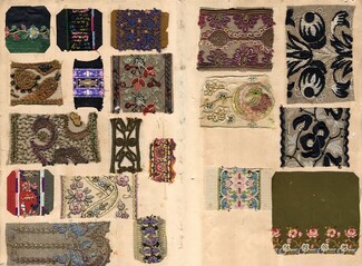 32 échantillons de broderie 1908 Sélection Claude Frères Haute Couture