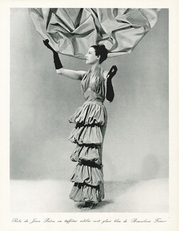 Jean Patou 1948 Evening Gown Taffeta, Bianchini Férier
