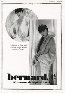 Bernard & Cie 1927 Evening Gown, Fur Coat
