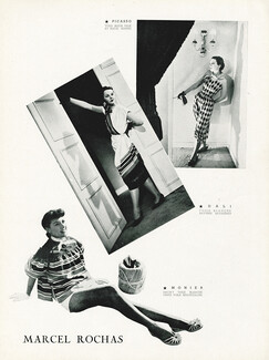 Marcel Rochas 1950 Beachwear, Short, summer dress