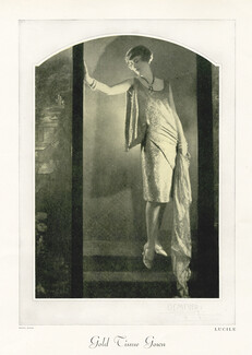 Lucile - Lady Duff Gordon 1927 gold tissue gown, Photo Demeyer