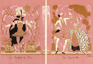 Georges Lepape 1923 Les Danses D'Autrefois, Dancers Cancan, Pavane, Gavotte, Epoque Costumes... 4 pages, 4 pages