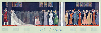 André Edouard Marty 1923 A beautiful marriage... Wedding Dress, Lelong, Premet, Groult, Worth... 4 pages leaflet