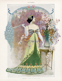 Louis Chalon 1901 Essai d'un style moderne, Art Nouveau, Peacock