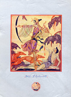 Alexandre Rzewuski 1922 "Défilé des Pierres Précieuses" Le Rubis, Ruby, Greece Amazon Huntress