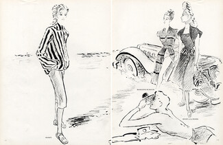 Roger Descombes 1947 Hermes, Madeleine de Rauch, Henry à la Pensée, Beachwear
