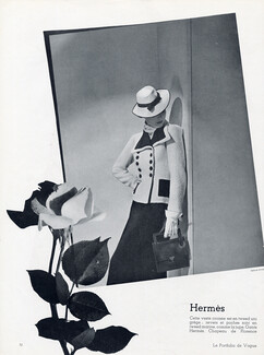 Hermès (Couture) 1937 Veste croisée en tweed, Florence (Hat)