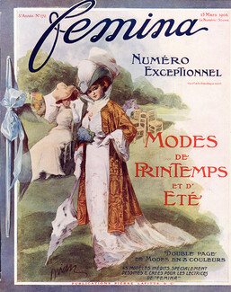 Etienne Drian 1908 Femina cover, Elegant Parisienne