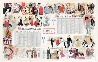 Calendrier de l'Assiette au Beurre" 1905 Calendar, Comic Strip, Lawyer, Caricature, Lovely