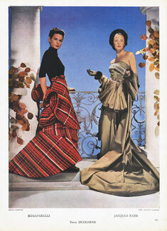 Schiaparelli & Jacques Fath 1948 Evening Gown, Tissus Ducharne, Fashion Photography Dorvyne