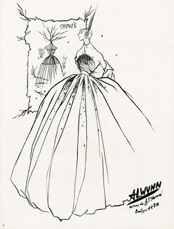 Alwynn (Couture) 1950 "Orphée" Evening Gown