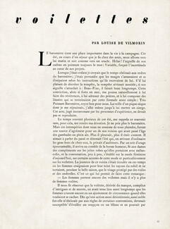 Voilettes, 1948 - Maud Roser, Caroline Reboux, Text by Louise de Vilmorin, 4 pages